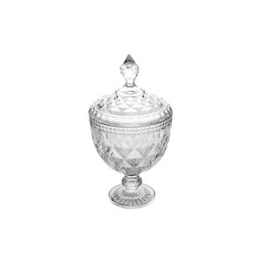 Potiche de cristal lyor diamond com pé - 28x15x15 cm (axlxp)