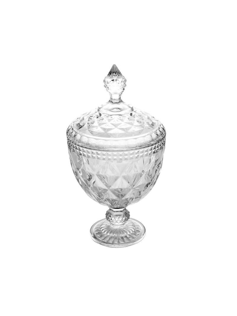 Potiche de cristal lyor diamond com pé - 28x15x15 cm (axlxp)