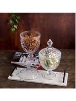 Potiche de cristal lyor diamond com pé - 28x15x15 cm (axlxp)