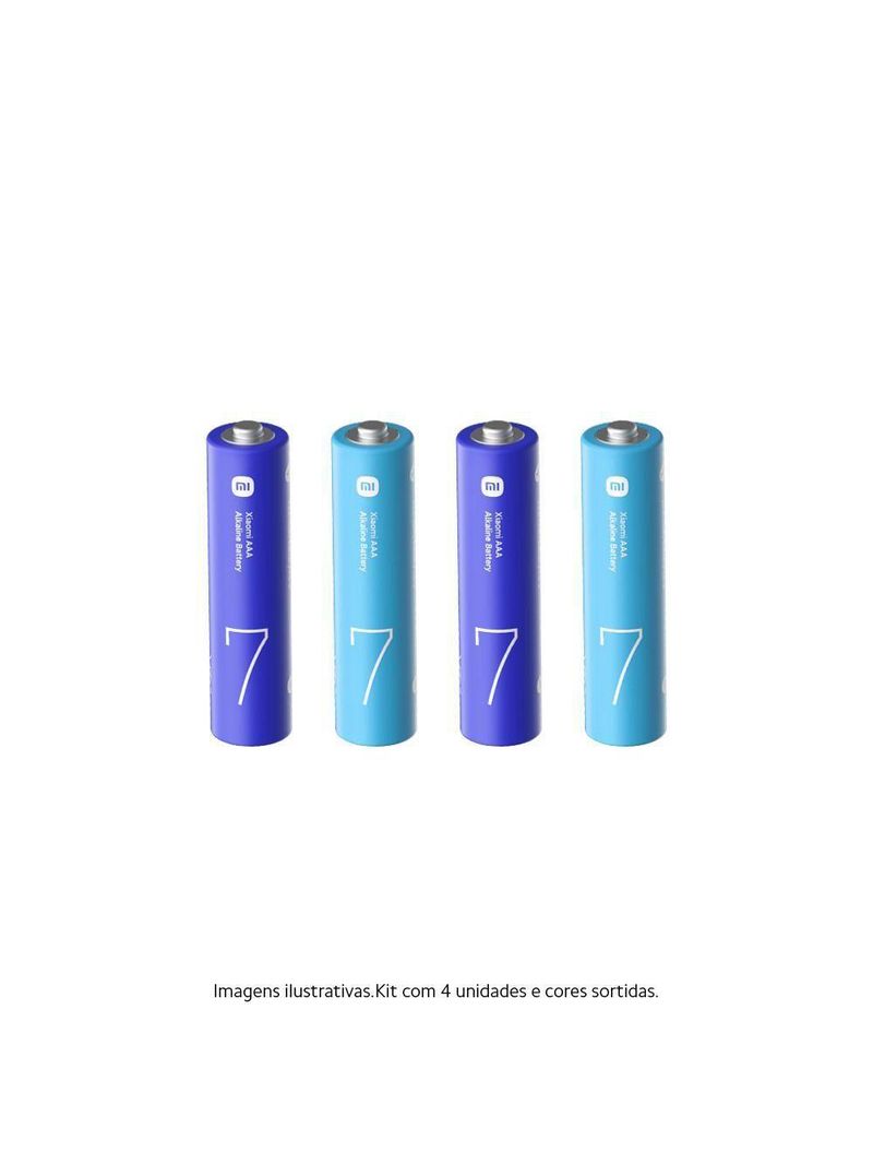 Pilha Alcalina AAA Xiaomi Com 4 Unidades Colorido