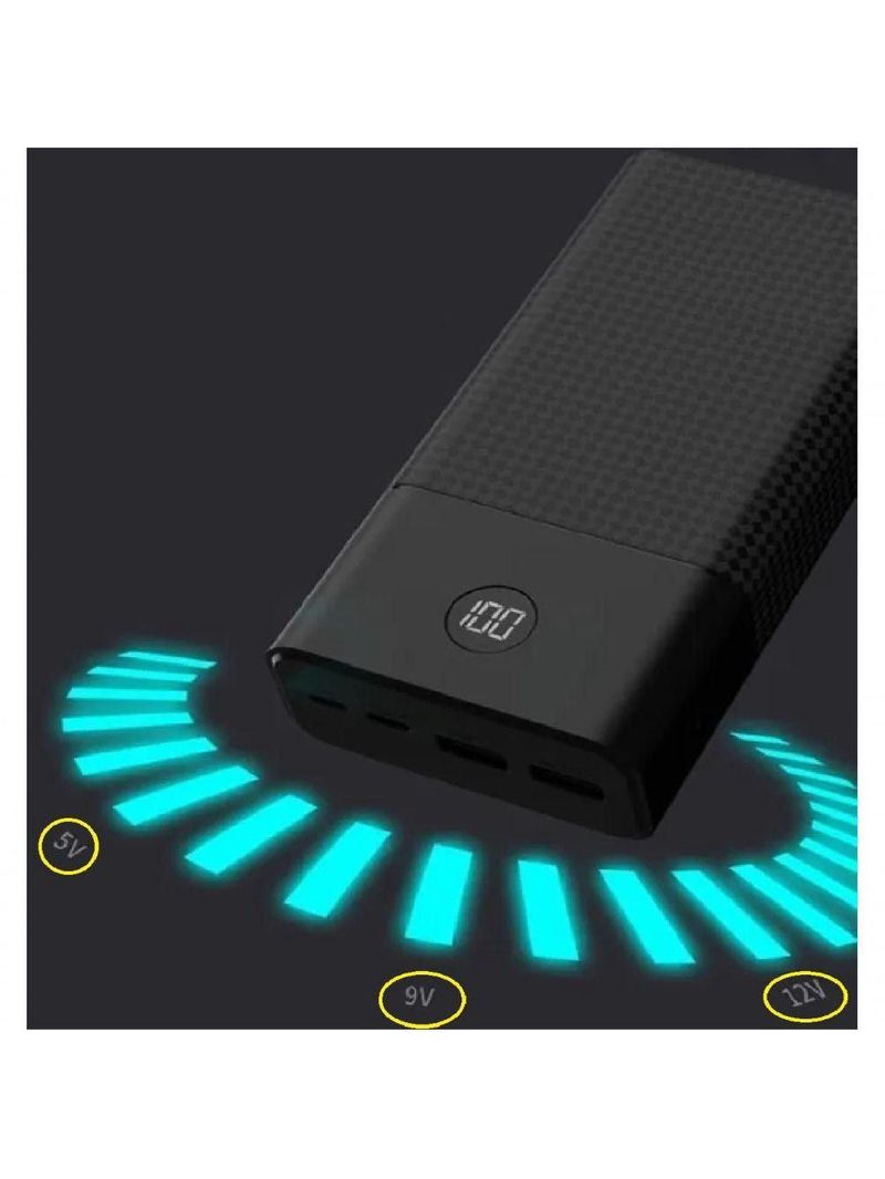Carregador Portátil Power Bank 30000mah Super Carga Rápida Preto