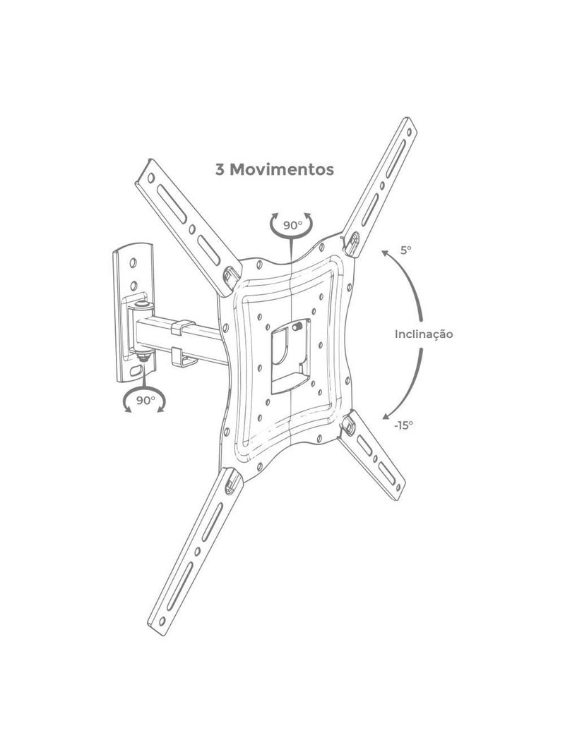 Suporte para tv biarticulado aquário sav 3400