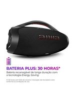 Caixa de som aiwa boombox plus com 3 alto-falantes bivolt e com proteção ip66 contra Água e poeira aws-bbs-01b - 200w