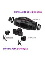 Caixa de som aiwa boombox plus com 3 alto-falantes bivolt e com proteção ip66 contra Água e poeira aws-bbs-01b - 200w