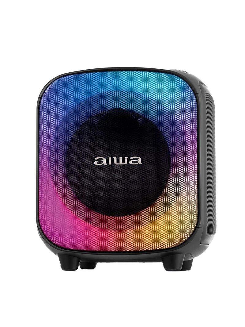 Caixa de som partybox aiwa pb-07 com bluetooth, iluminação rgb, entrada usb, entrada para cabo auxiliar e entrada para micro sd - 100w rms - bivolt