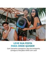 Caixa de som partybox aiwa pb-07 com bluetooth, iluminação rgb, entrada usb, entrada para cabo auxiliar e entrada para micro sd - 100w rms - bivolt
