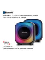 Caixa de som partybox aiwa pb-07 com bluetooth, iluminação rgb, entrada usb, entrada para cabo auxiliar e entrada para micro sd - 100w rms - bivolt