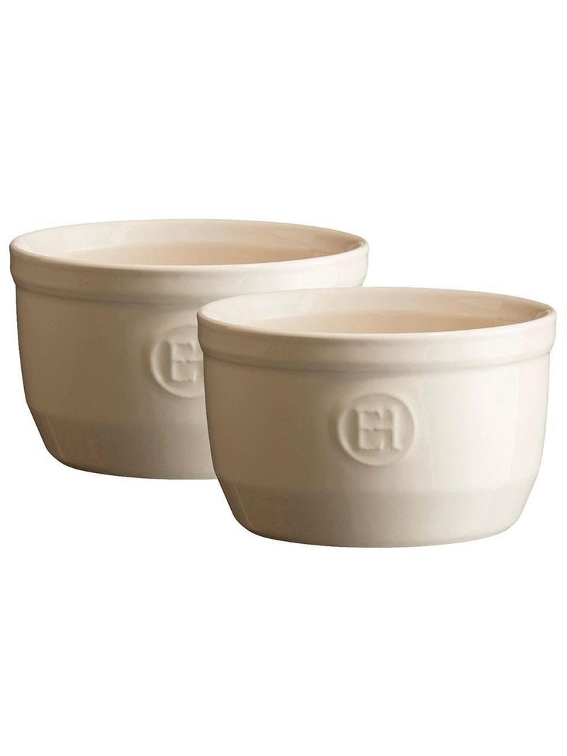 Conjunto ramekins emile henry em cerâmica 10,5x6 cm areia - 2 peças
