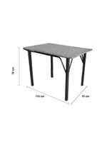 Mesa de jantar retangular famais noruega com 4 cadeiras – preta