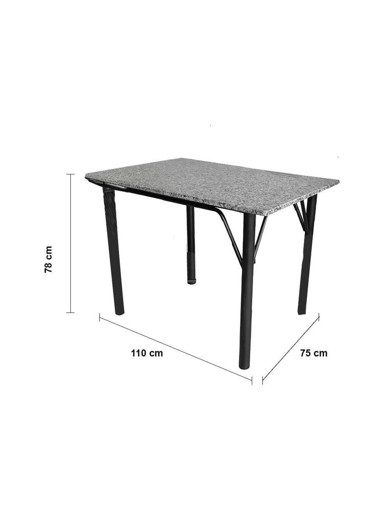 Mesa de jantar retangular famais noruega com 4 cadeiras – preta