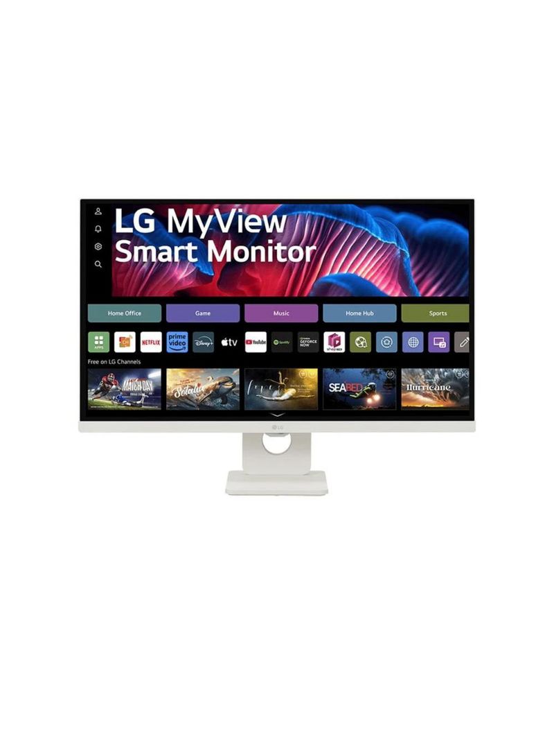 Monitor 27” 4k uhd lg myview smart 27sr73u-w webos 23 airplay bluetooth branco