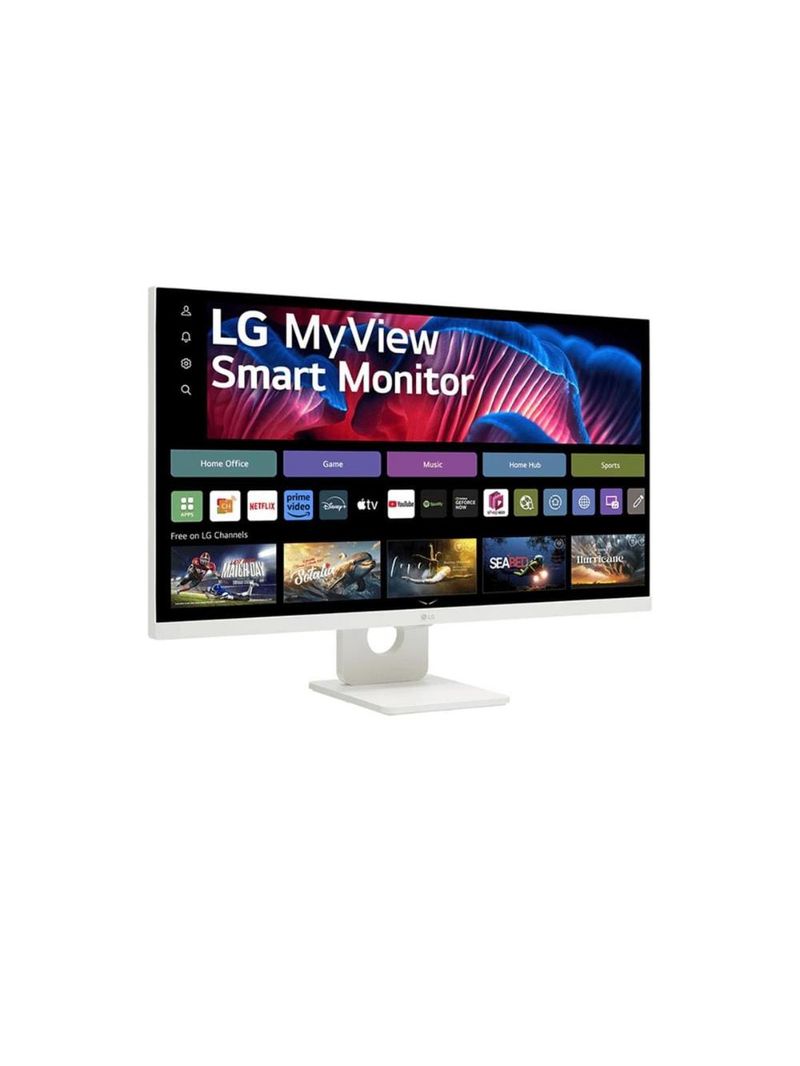 Monitor 27” 4k uhd lg myview smart 27sr73u-w webos 23 airplay bluetooth branco