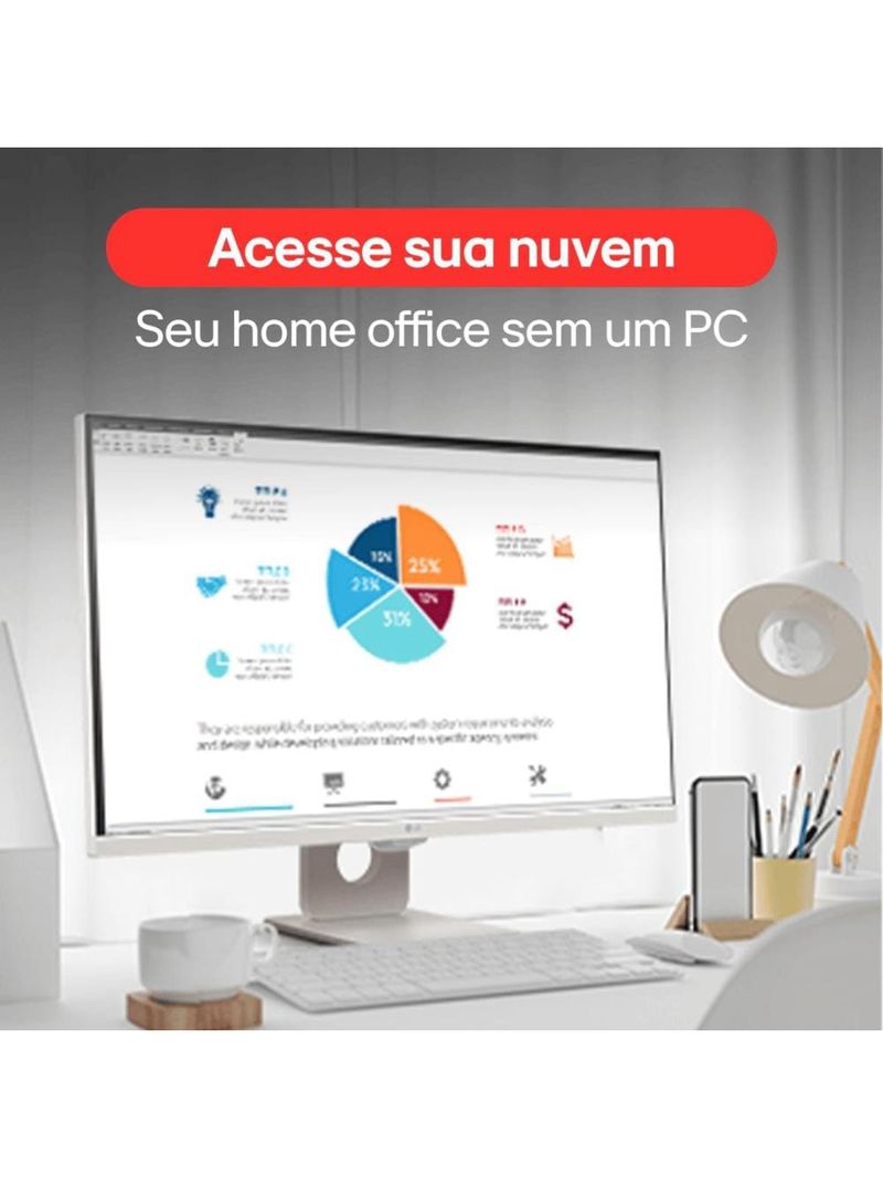 Monitor 27” 4k uhd lg myview smart 27sr73u-w webos 23 airplay bluetooth branco