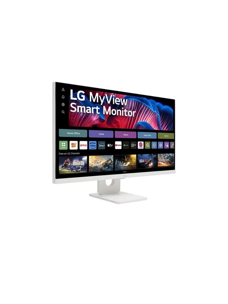 Monitor 27” 4k uhd lg myview smart 27sr73u-w webos 23 airplay bluetooth branco