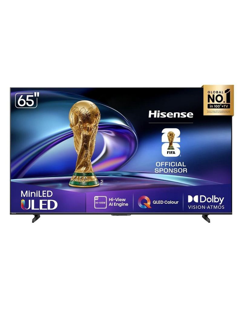 Smart tv 65” 4k uhd hisense uled miniled 65u6qv vidaa u9 hdr10 dolby atmos preta