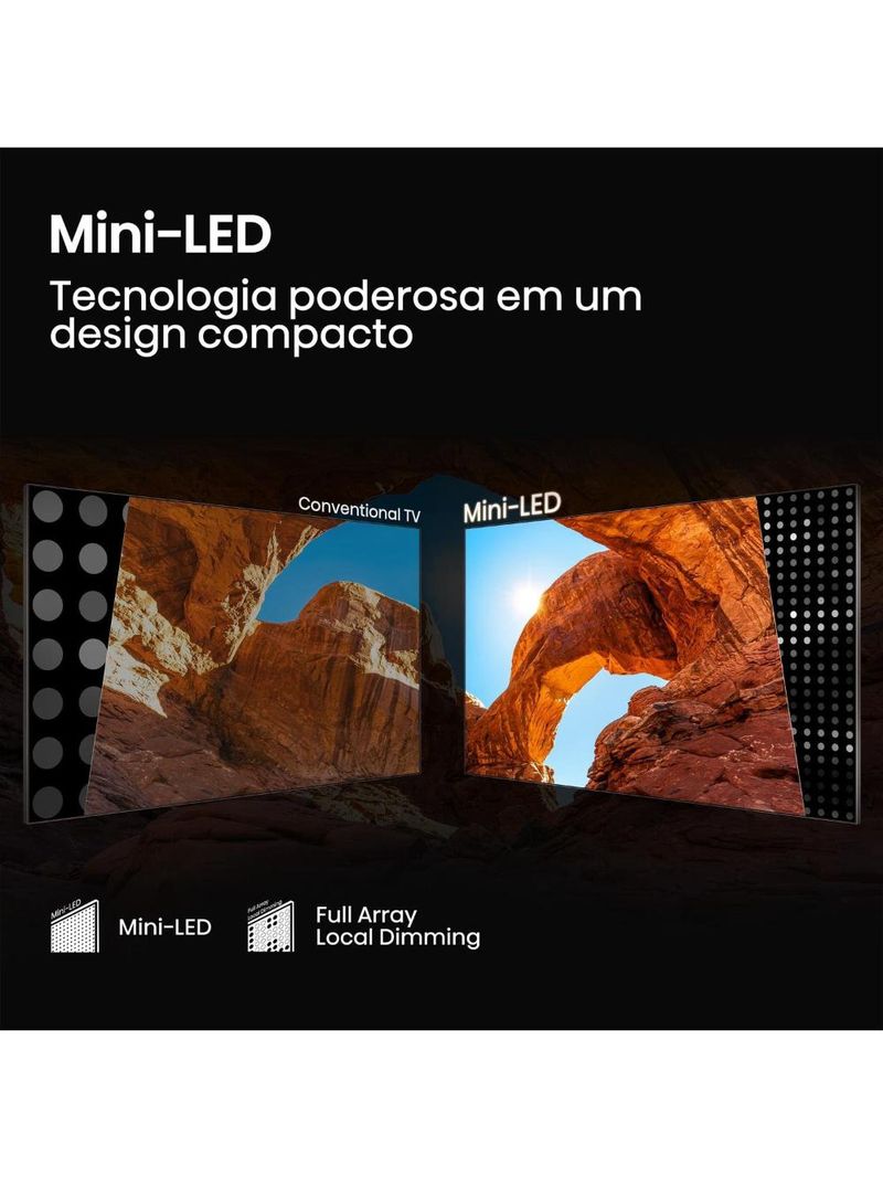 Smart tv 65” 4k uhd hisense uled miniled 65u6qv vidaa u9 hdr10 dolby atmos preta