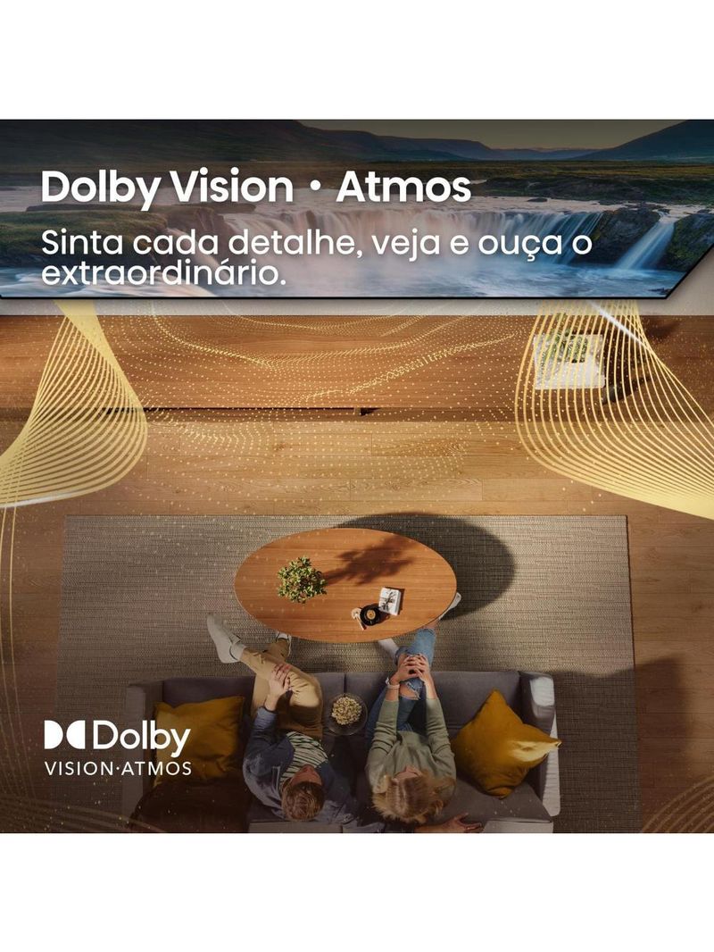 Smart tv 65” 4k uhd hisense uled miniled 65u6qv vidaa u9 hdr10 dolby atmos preta