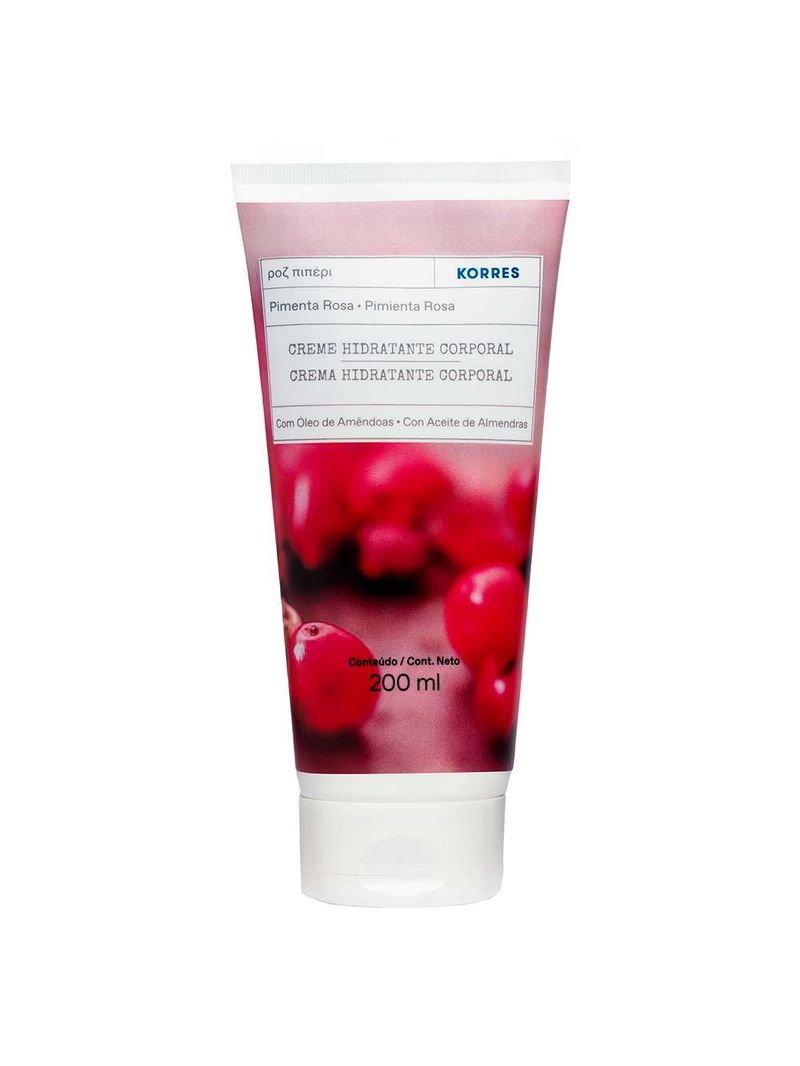 Creme hidratante corporal korres – pimenta rosa