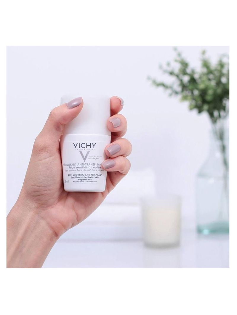 Desodorante 48h vichy - desodorante roll-on para peles muito sensíveis ou depiladas