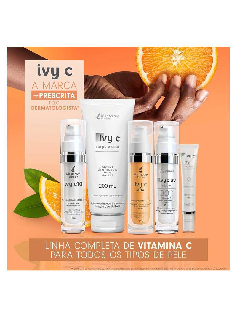 Creme rejuvenescedor facial mantecorp skincare - ivy c fps30