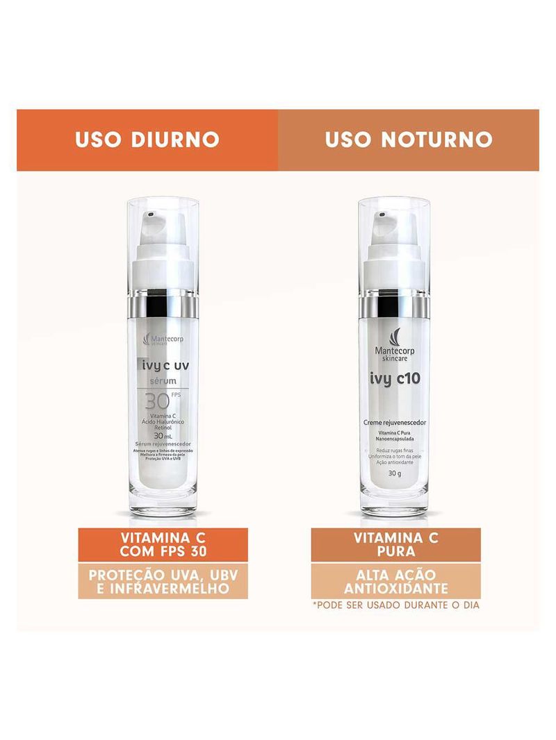 Creme rejuvenescedor facial mantecorp skincare - ivy c fps30