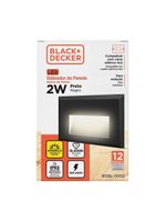 Balizador de parede embutir preto biv 3000k 2w black+decker