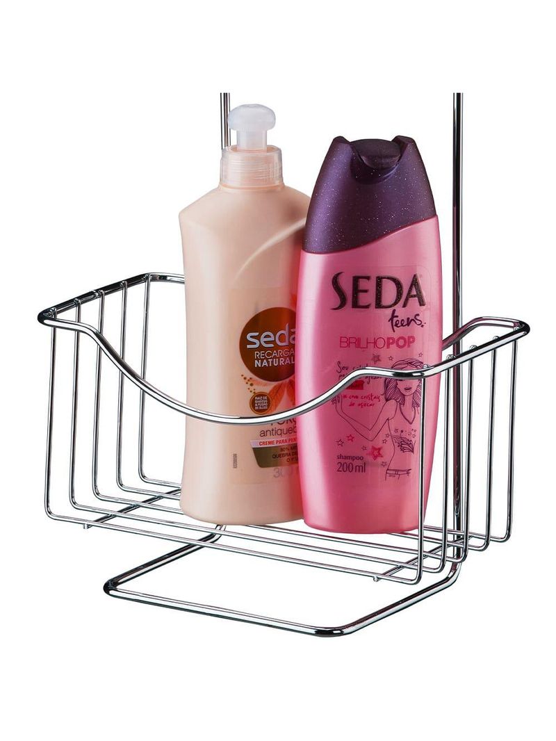 Porta utensílios de bancada para banheiro utimil cr 450 em aço cromado