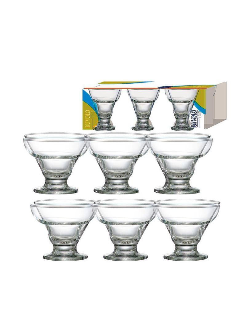 Conjunto de taças de sobremesa ruvolo cancun em vidro - 6 peças