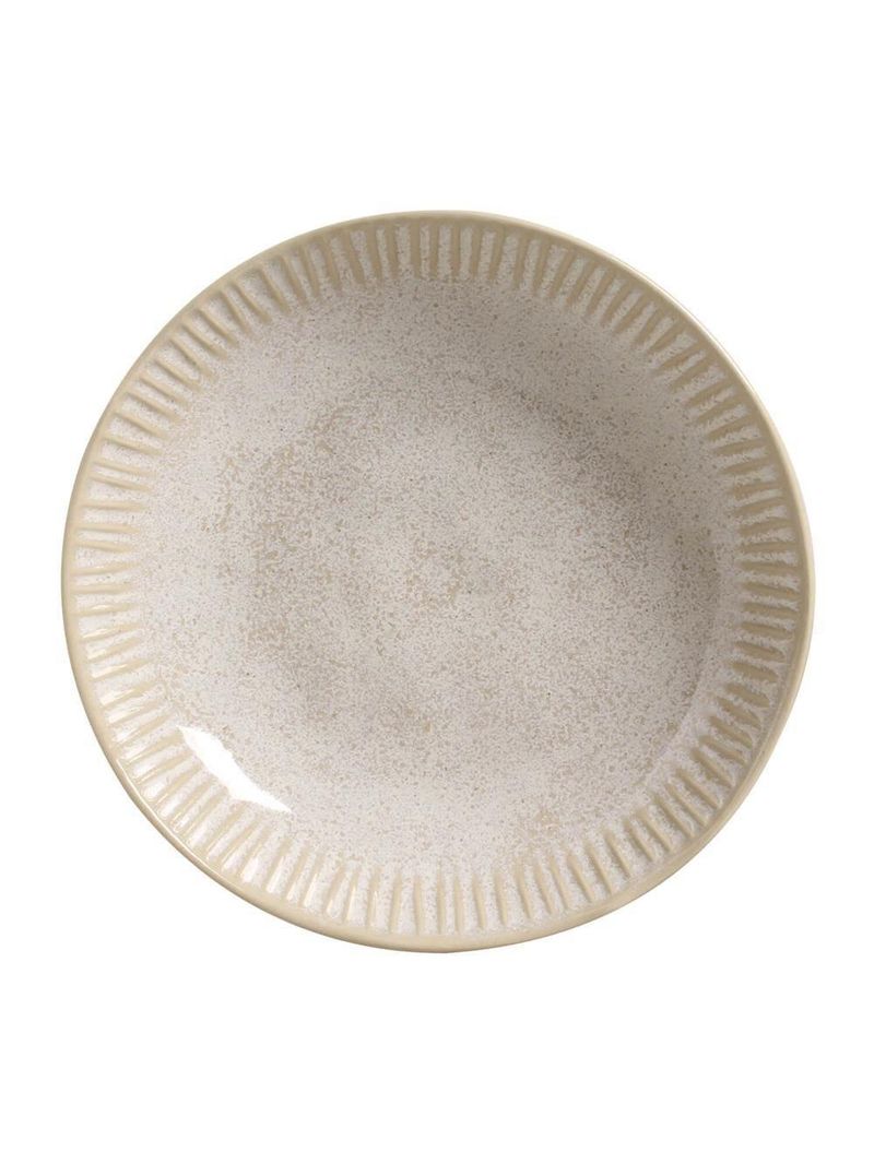 Conjunto de pratos fundos porto brasil linhas latte com 6 peças - bege