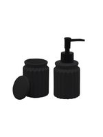 Conjunto banheiro 2 peças lyor stripes cerâmica design moderno preto