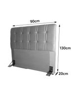 Cabeceira para cama de solteiro hellen zeus com revestimento platinum - 90cm de largura