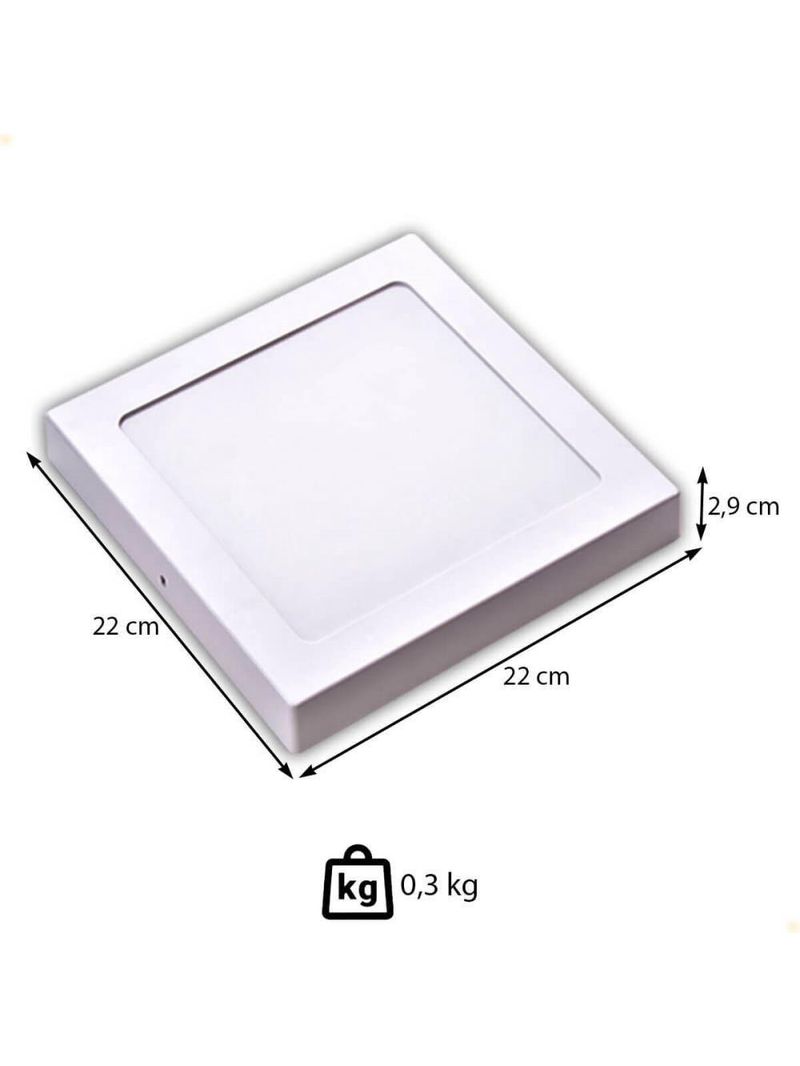 Kit 5 Plafon Painel De Led Avant Pop 18w Branco 6500k 1080 Lúmens Quadrado De Sobrepor 22x22cm Bivol