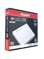 Kit 5 Plafon Painel De Led Avant Pop 18w Branco 6500k 1080 Lúmens Quadrado De Sobrepor 22x22cm Bivol