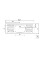 Pia de Apoio Tramontina Filo 56 em Aço Inox 160 x 55 cm Standard