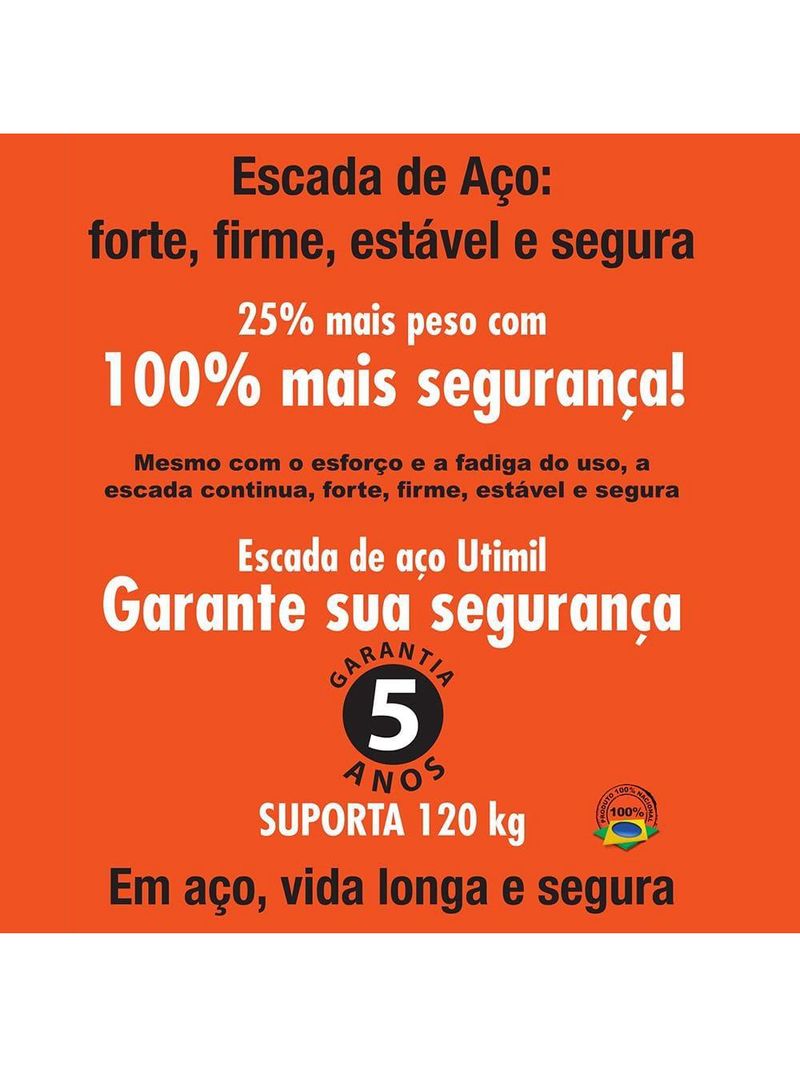 Escada doméstica utimil maxiutil 3 degraus - branca