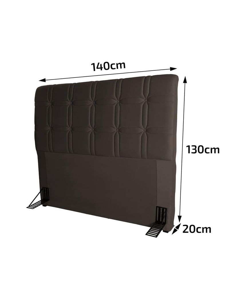 Cabeceira para cama de casal hellen zeus com revestimento platinum - 140cm de largura