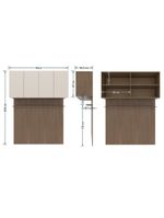 Módulo ponte 160 bartira lugano com 4 portas e 2 prateleiras casal - avelã/capuccino