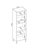 Paneleiro duplo demóbile firenze com 4 portas, 4 prateleiras e nicho para micro-ondas - amêndola/branco