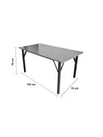 Mesa de jantar retangular famais noruega com 6 cadeiras tampo de granito preta