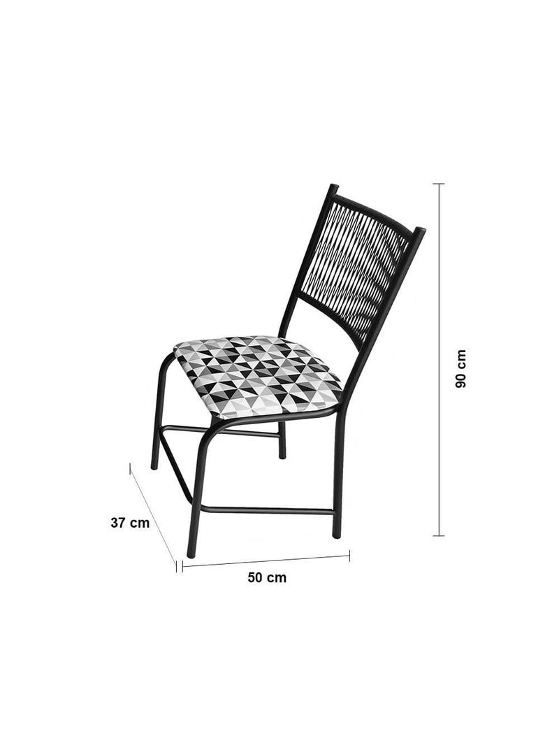 Mesa de jantar retangular famais noruega com 6 cadeiras tampo de granito preta