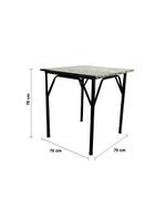 Mesa de jantar quadrada famais cairo com 4 cadeiras – preta