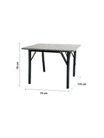 Mesa de jantar retangular famais cairo com 4 cadeiras e tampo em granito - preta