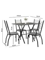 Mesa de jantar de granito fabone miami com 4 cadeiras estofadas