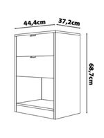 Mesa de cabeceira bartira diplomata com 2 gavetas