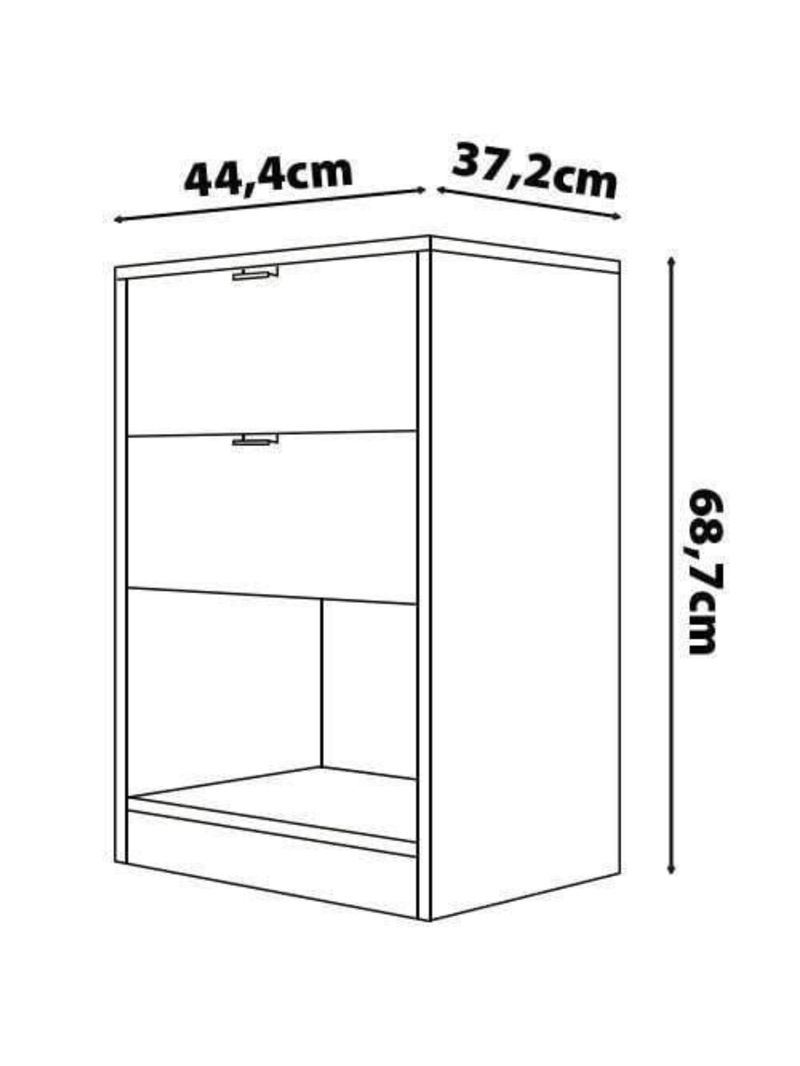 Mesa de cabeceira bartira diplomata com 2 gavetas