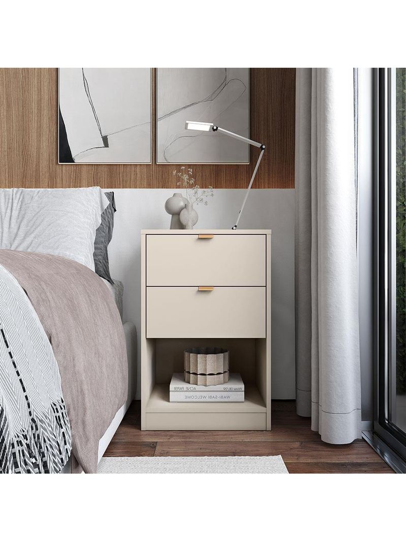 Mesa de cabeceira bartira diplomata com 2 gavetas