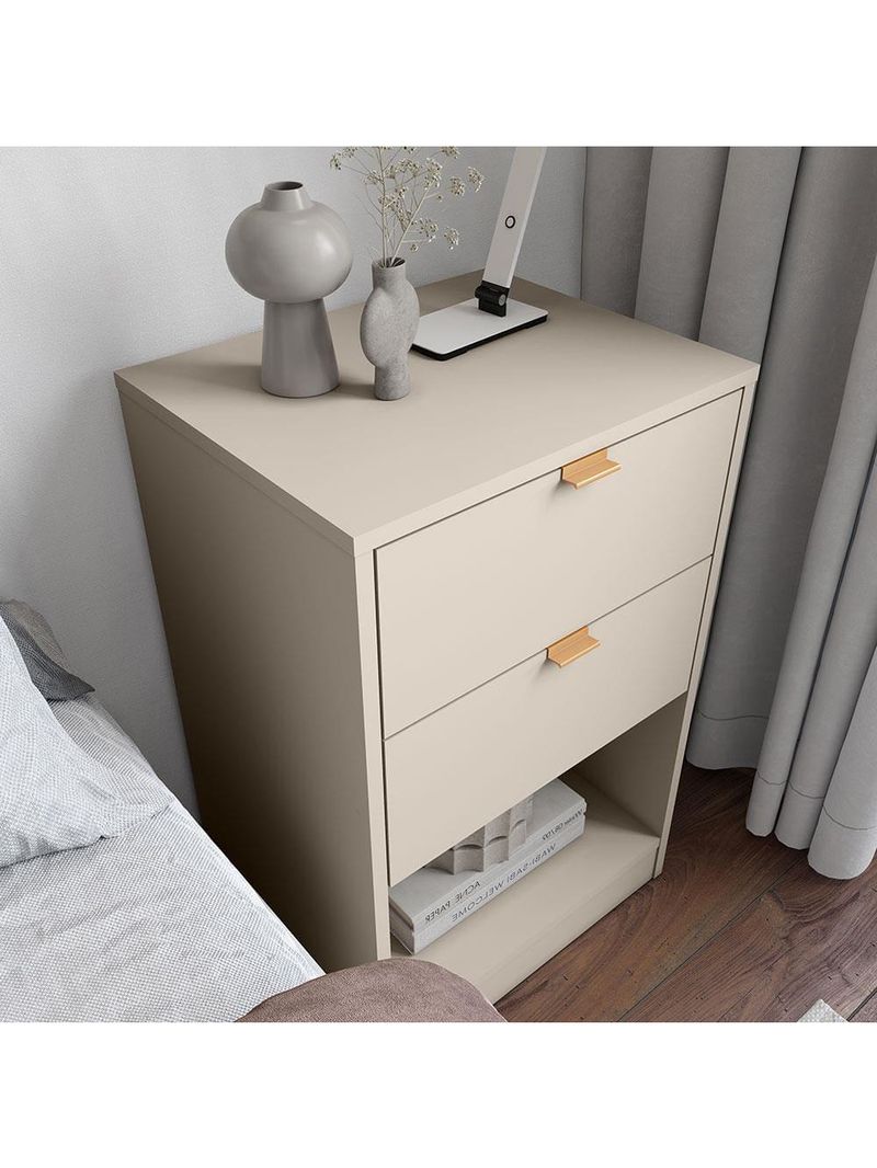 Mesa de cabeceira bartira diplomata com 2 gavetas