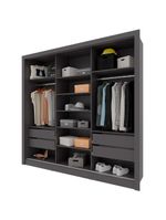 Guarda-roupa casal bartira village com 3 portas, 4 gavetas, espelho e 243,1 cm de largura
