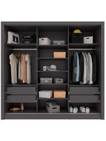 Guarda-roupa casal bartira village com 3 portas, 4 gavetas, espelho e 243,1 cm de largura
