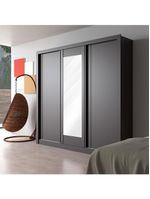 Guarda-roupa casal bartira village com 3 portas, 4 gavetas, espelho e 243,1 cm de largura